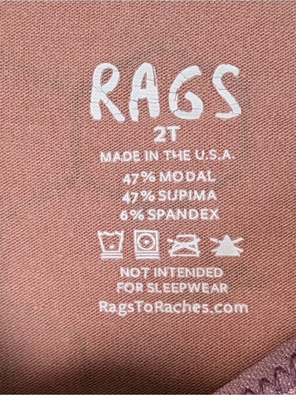 Rags Pink Honeycomb Raglan Short Romper 2T - Picture 3 of 5